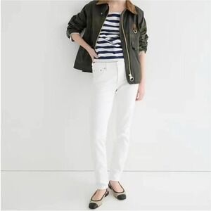 NWT * J. CREW Mid Rise Skinny Jeans in Frost Wash White  Size 28